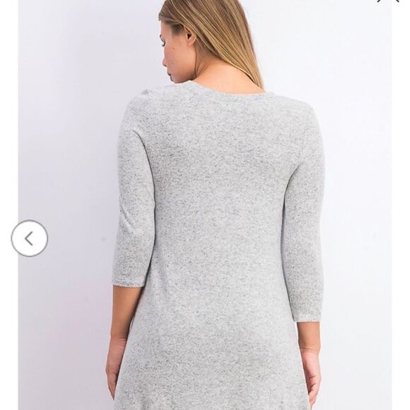 FORTUNE + IVY, Women’s Regina Hacci Knit Dress Sz‎ L, Heather Gray, Long Sleeves - Picture 3 of 12